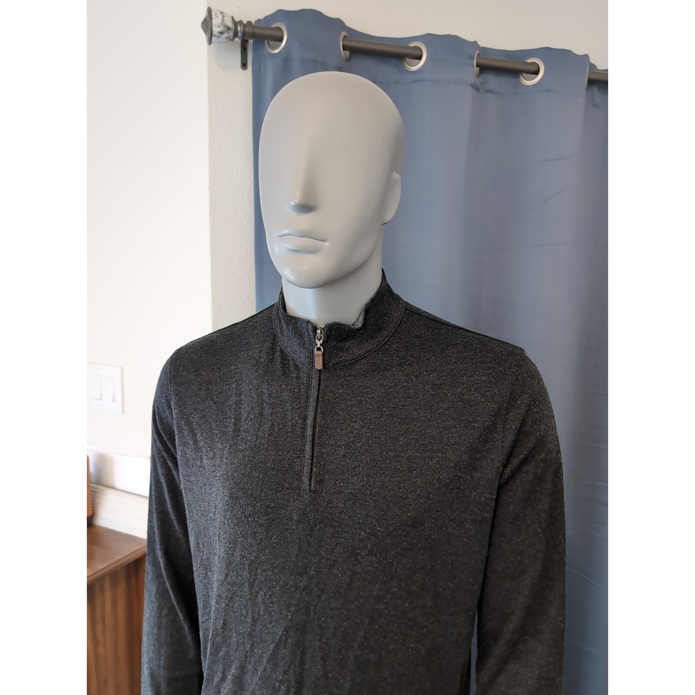 Mizzen Main‎ Quarter Zip Pullover Mens Charcoal Gray Performance Athleisure